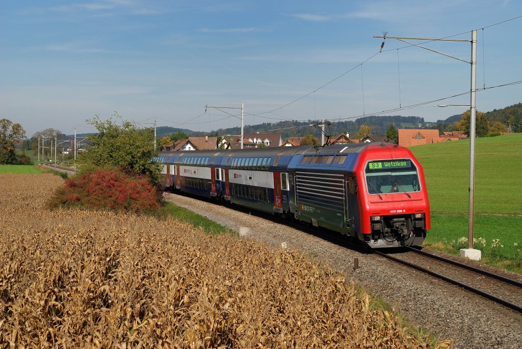 450 098 mit S3 vor Wetzikon (07.10.2009)