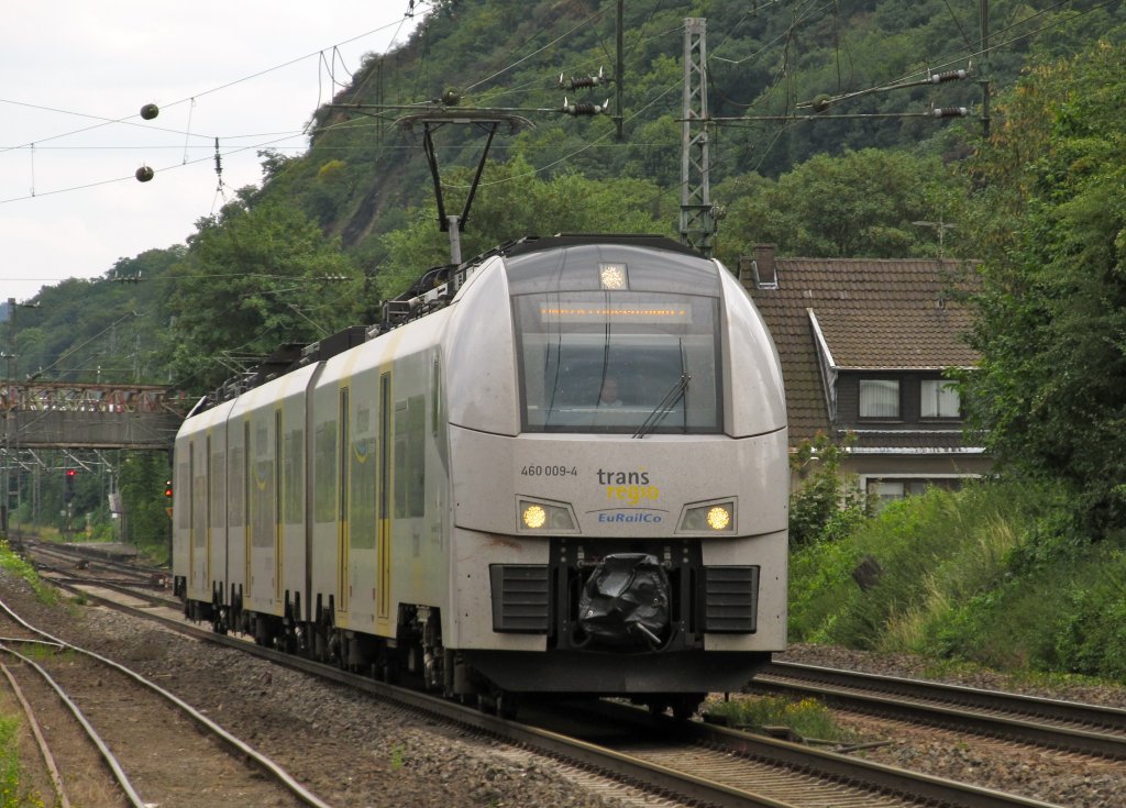 460 009-4 am 16.7.2011 in Brohl-Ltzing. Links das Dreischienengleis der Brohltalbahn.