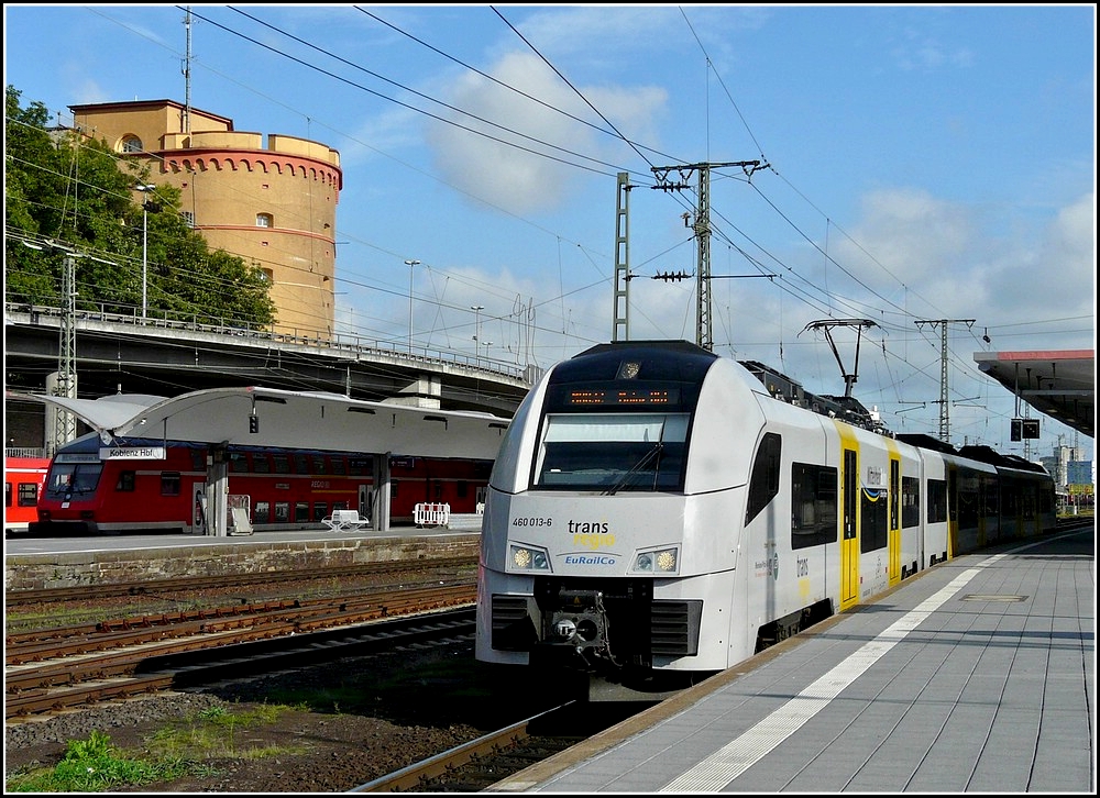 460 013-6 der Trans regio verlsst am 10.09.2010 den Hauptbahnhof von Koblenz. (Jeanny)  