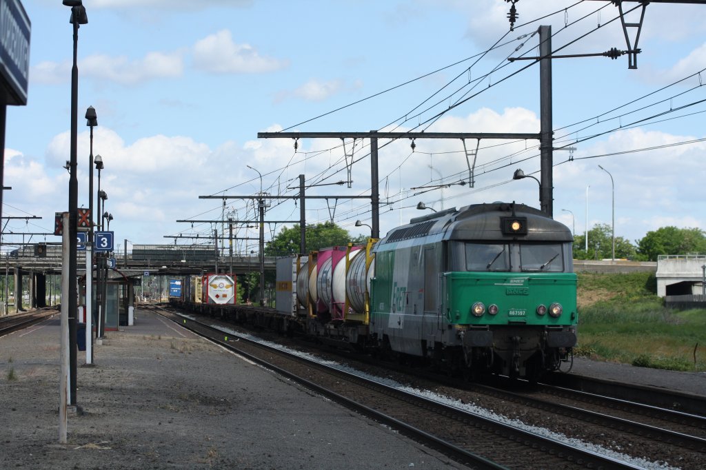 467597 der SNCF Fret fuhr am 14.05.11 durch Antwerpen-Noorderdokken