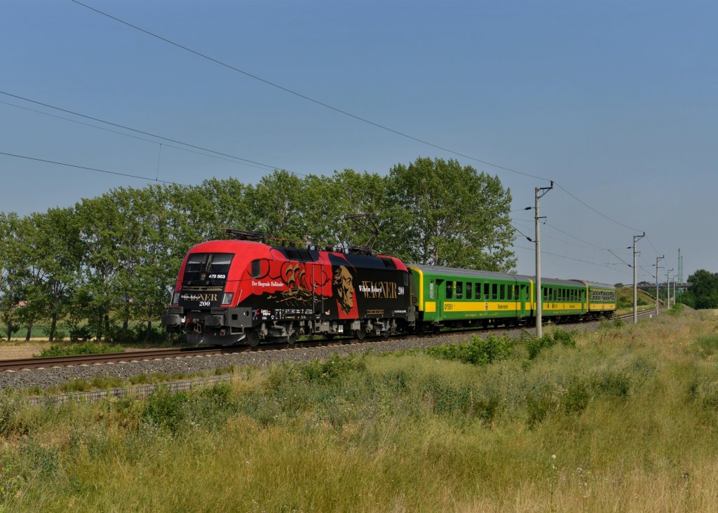470 503 mit einem R nach Sopron am 28.07.2013 bei Kphza.