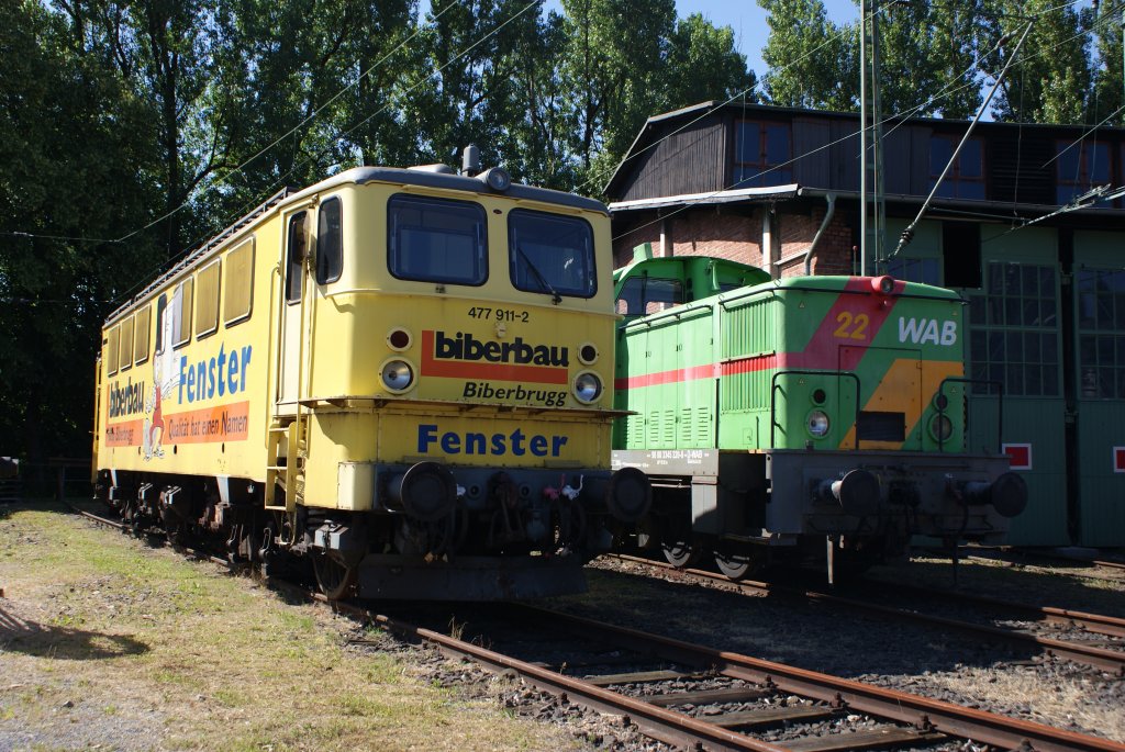477 911-2 und WAB 22 in Altenbeken am 05.07.2009