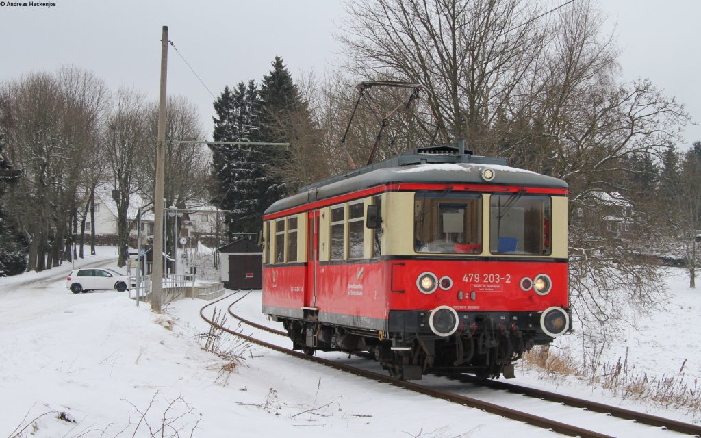 479 203-2 als RB 29931 (Cursdorf-Lichtenhain(a d Bergbahn)) in Cursdorf 14.1.13