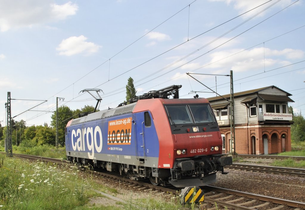 482 029, auf Solofahrt in Lehrte am 02.08.2011.
