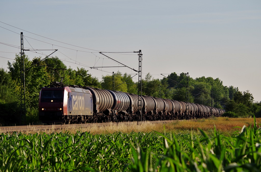 482 032 SBB Cargo mit Kerosinzug am 16.07.2013 bei Johannisthal gen Kronach. 