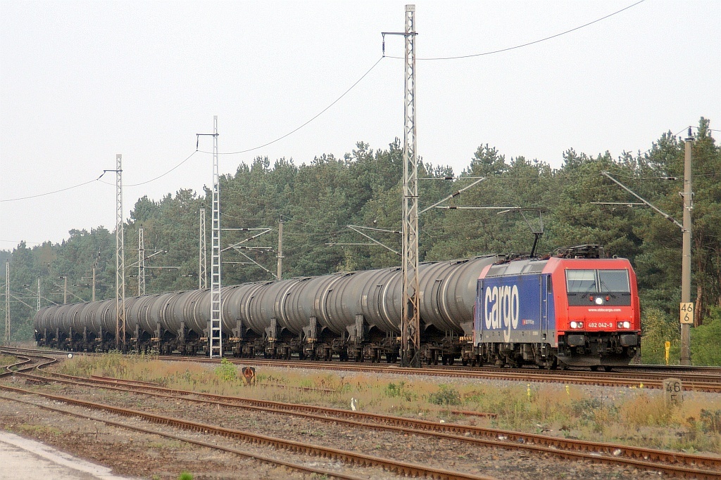 482 042 mit Kesselwagen am 08.10.2010 in Eberswalde