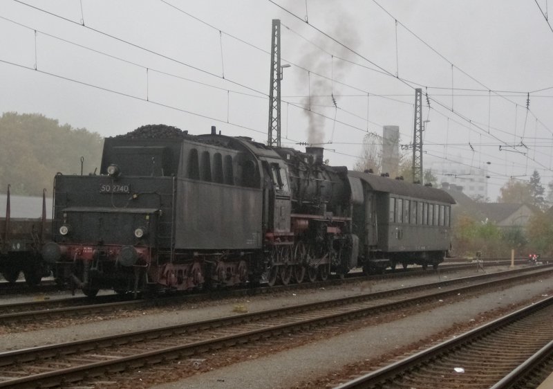50 2740 der Ulmer Eisenbahnfreunde am 27. Oktober 2009 in Karlsruhe Hbf.