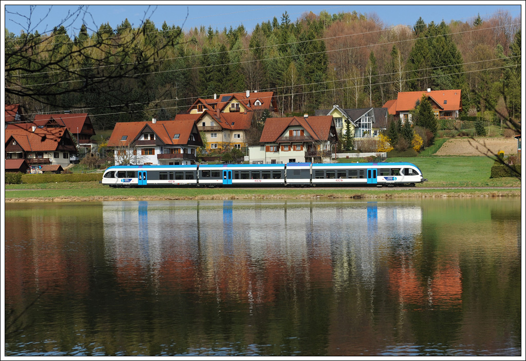 5063 008 als R 4375 von Graz ber Hengsberg nach Wies-Eibiswald, am 14.3.2012 bei den Teichen in Kresbach kurz nach Deutschlandsberg aufgenommen.