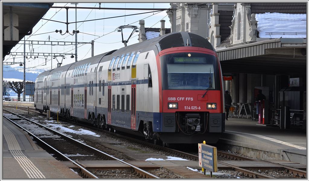 514 025-6 als S7 nach Winterthur in Rapperswil. (19.02.2013)