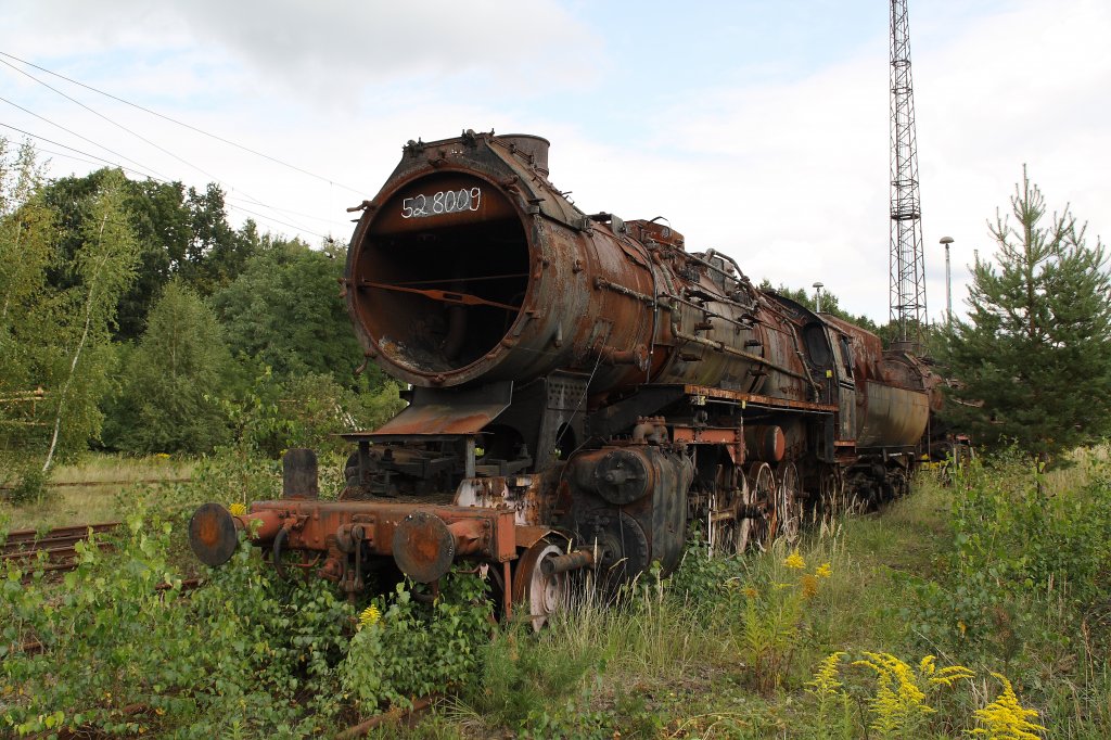 52 8009 am 04.09.2010 im ehemaligen BW Falkenberg oberer Bahnhof. Die Sammlung war dieses Jahr leider nur an diesem einem Wochenende zugnglich.

