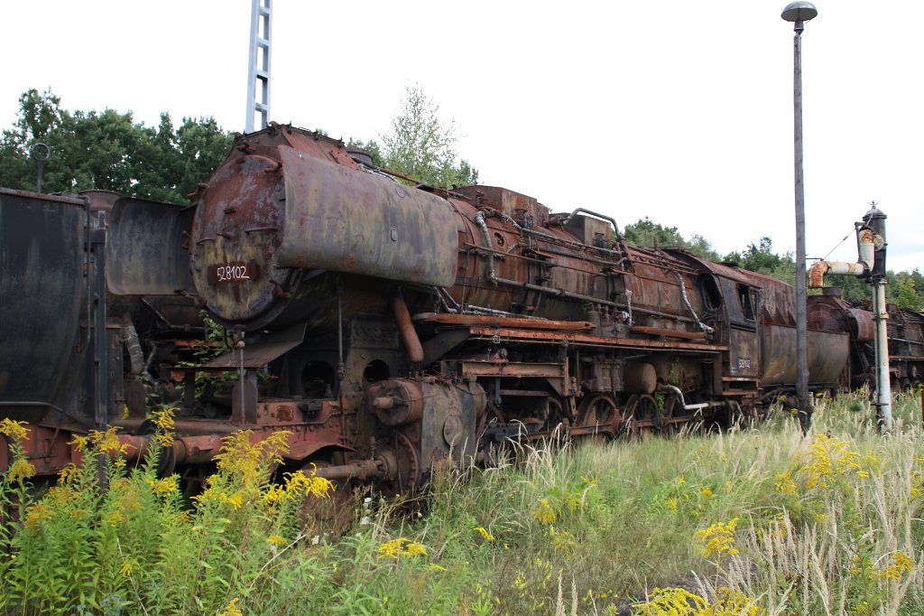 52 8102 am 04.09.2010 im ehemaligen BW Falkenberg oberer Bahnhof. Die Sammlung war dieses Jahr leider nur an diesem einem Wochenende zugnglich. 

