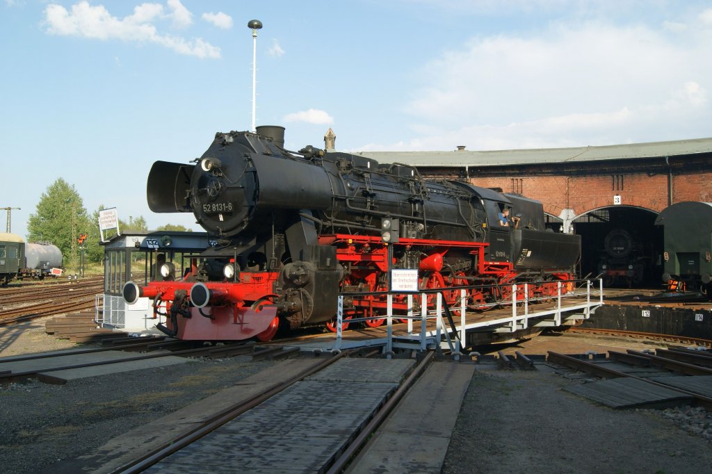 52 8131 auf der Drehscheibe im SEM Chemnitz. 10.09.2012