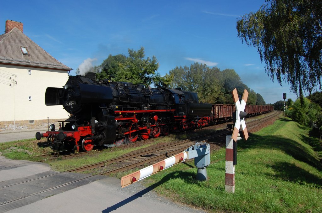 52 8154 mit Gterzug in Bornitz am 12.09.2010
