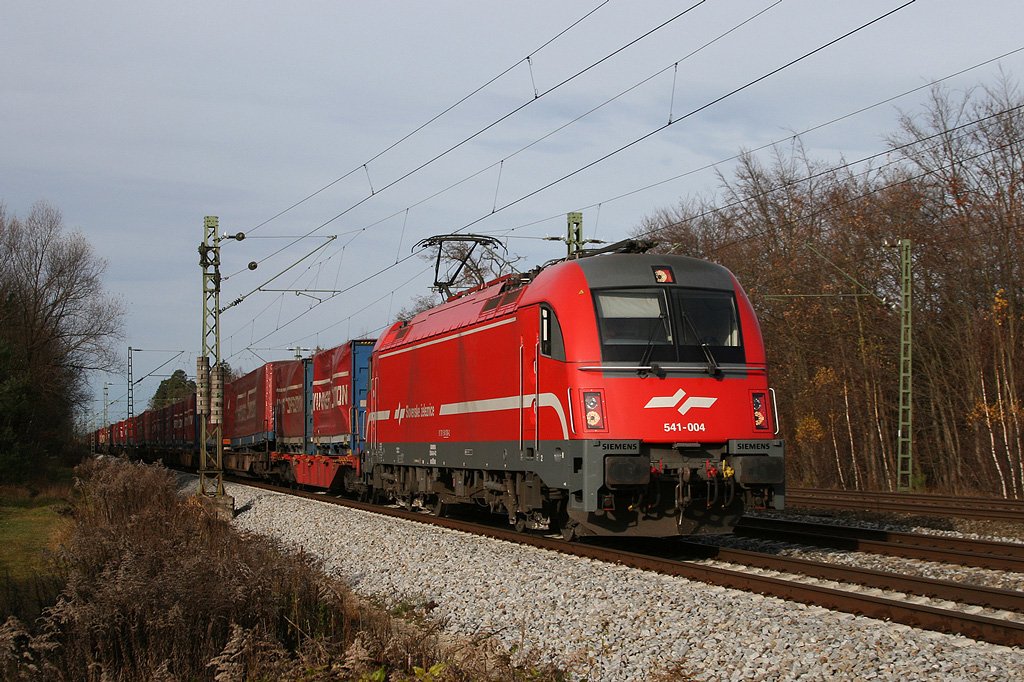 541 004 der SZ mit dem Winner am 14.11.2009 in Haar (bei Mnchen).
