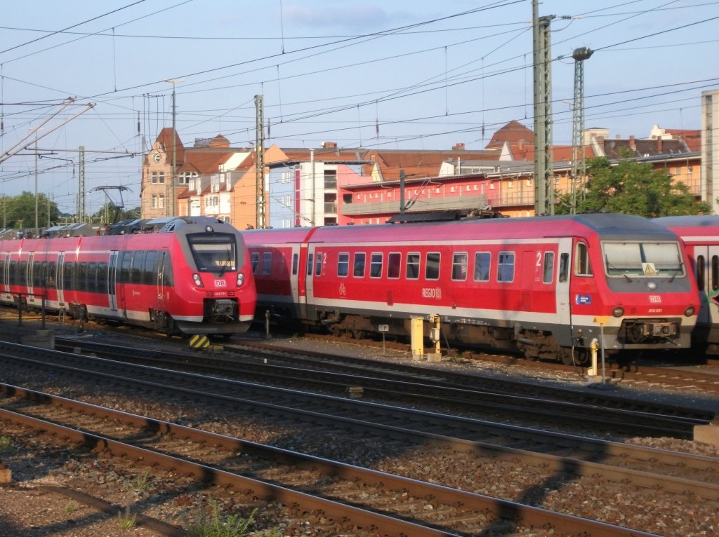 610 001 und 442 731 stehen am 28.Mai 2012 abgestellt in N�rnberg-D�rrenhof.