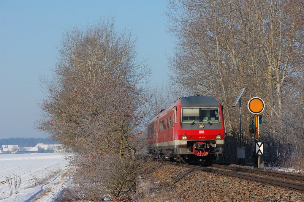 610 015 als RE3547 am 29.01.2011 am EVSiG von Freih�ls