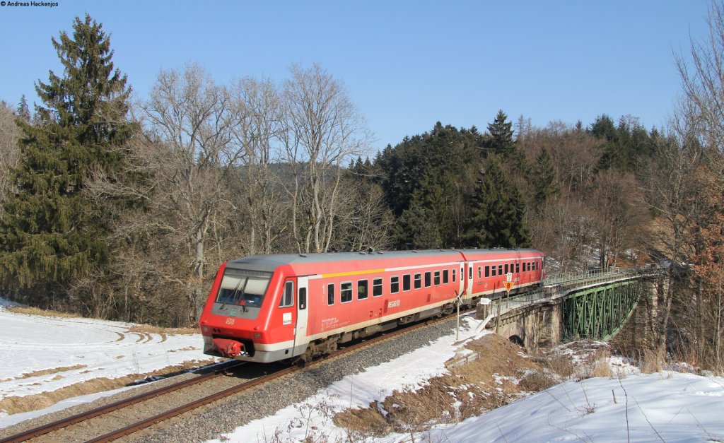 611 005-9 mit dem RE 22326 (Neustadt(Schwarzw)-Rottweil) am Gauchachviadukt 3.3.13