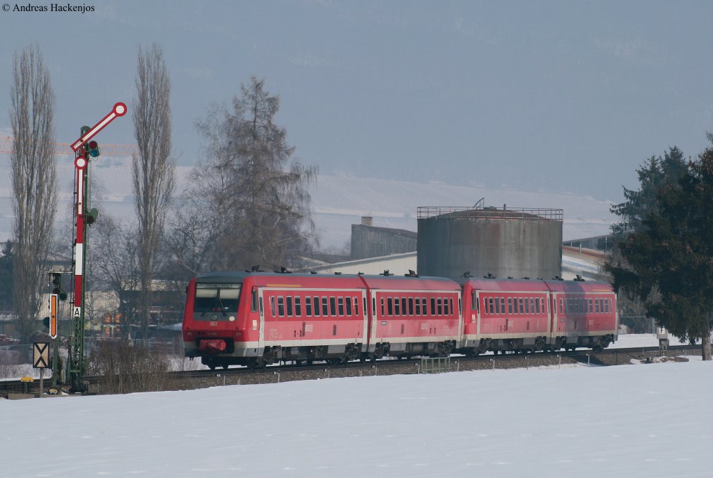 611 022-5 und 032-3 als IRE 3107 (Basel Bad Bf-Ulm Hbf) am Esig Neunkirch 16.2.10
