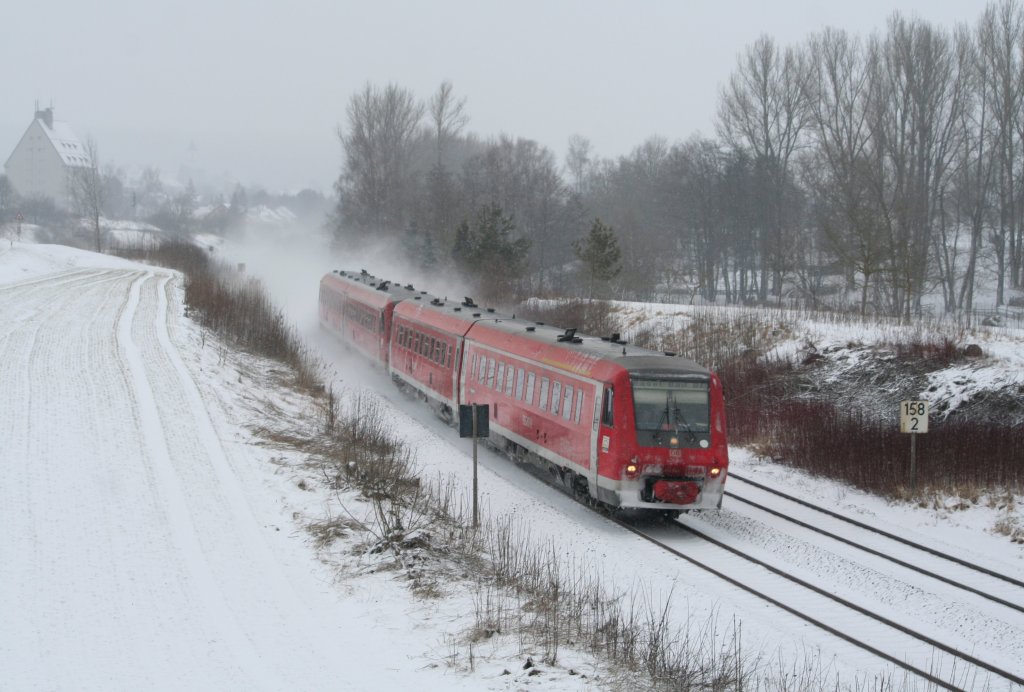611 044 und 611 020 als IRE-Sprinter von Ulm Hbf nach Basel Bad Bf s�dlich von Aulendorf, 06.03.10