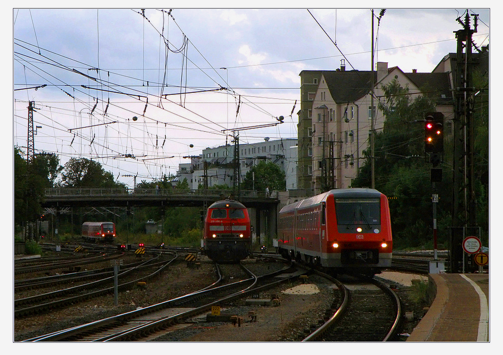 611 und 218 im Hbf Ulm, 25.08.2009