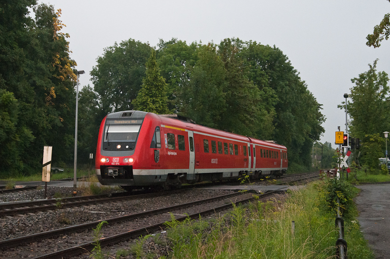 612 074 als RE 57613 (Lindau Hbf - Augsburg Hbf) am 3. August 2011 bei Lindau-Aeschach.