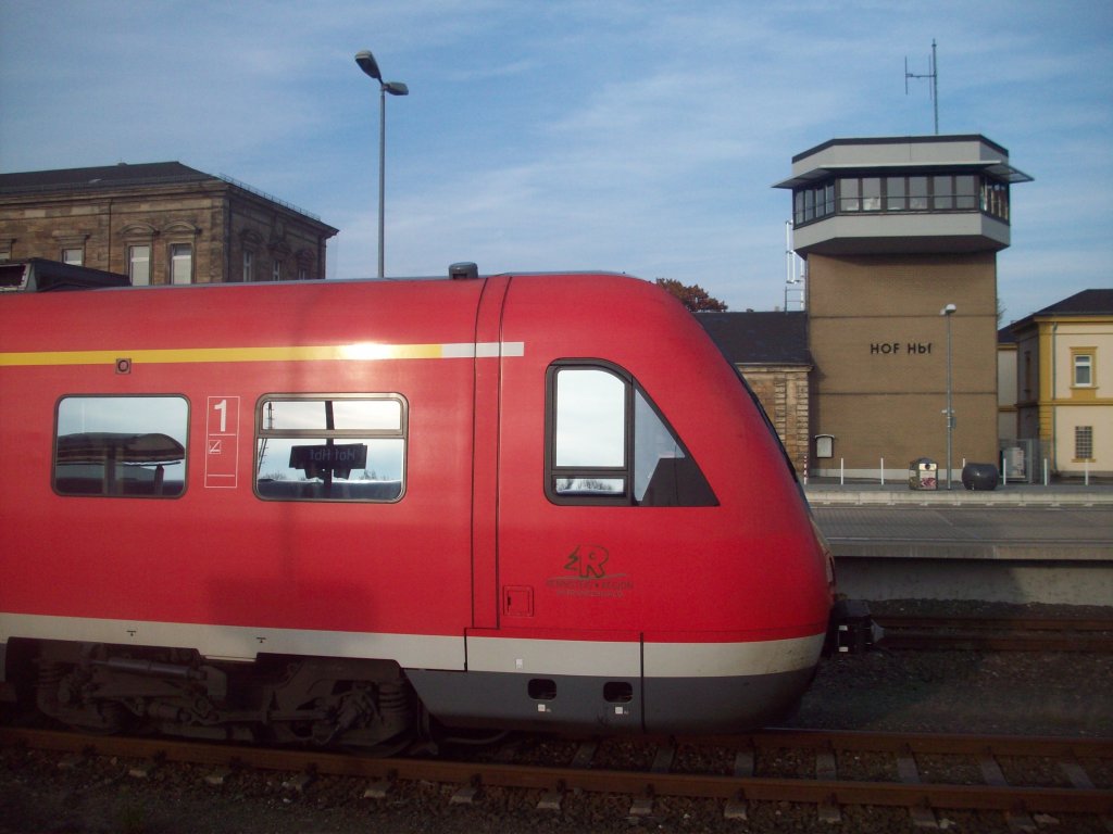 612-Triebwagen in Hof abgestellt.(31.10.09)