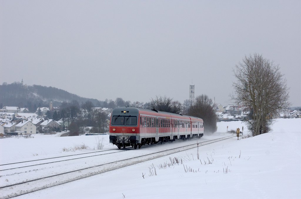 614 039 am 15.02.2010 bei Sulzbach-Rosenberg. Ein Gru� an den Lokf�hrer! (Bild wurde digital optimiert)