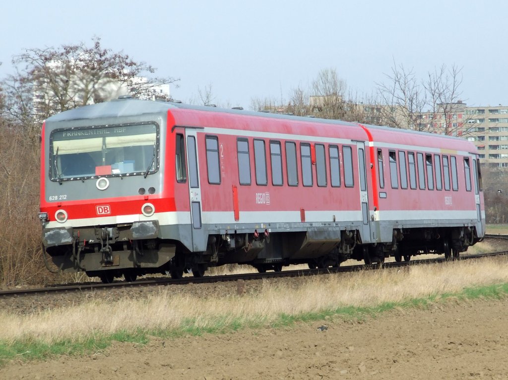 628 212 der Regio Rhein-Neckar am 19.03.2010 zwischen Flomersheim und Frankenthal (Pfalz).