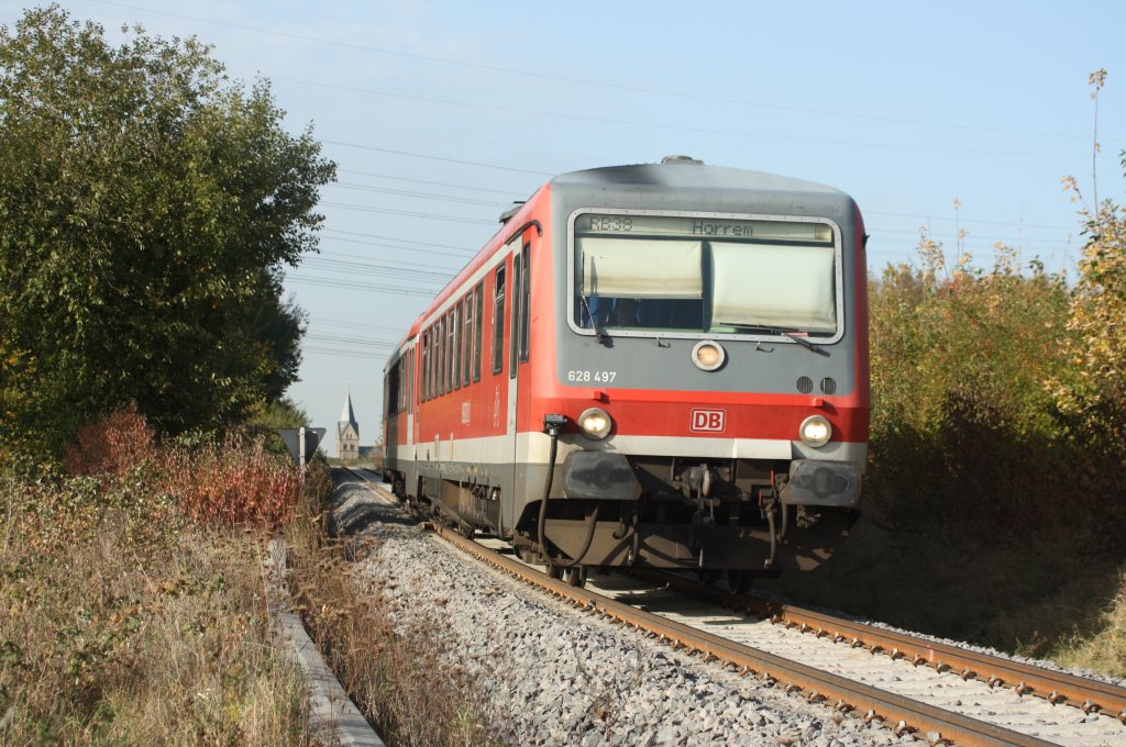 628 497 fuhr am 22.10.12 durch Bergheim-Zieverich.