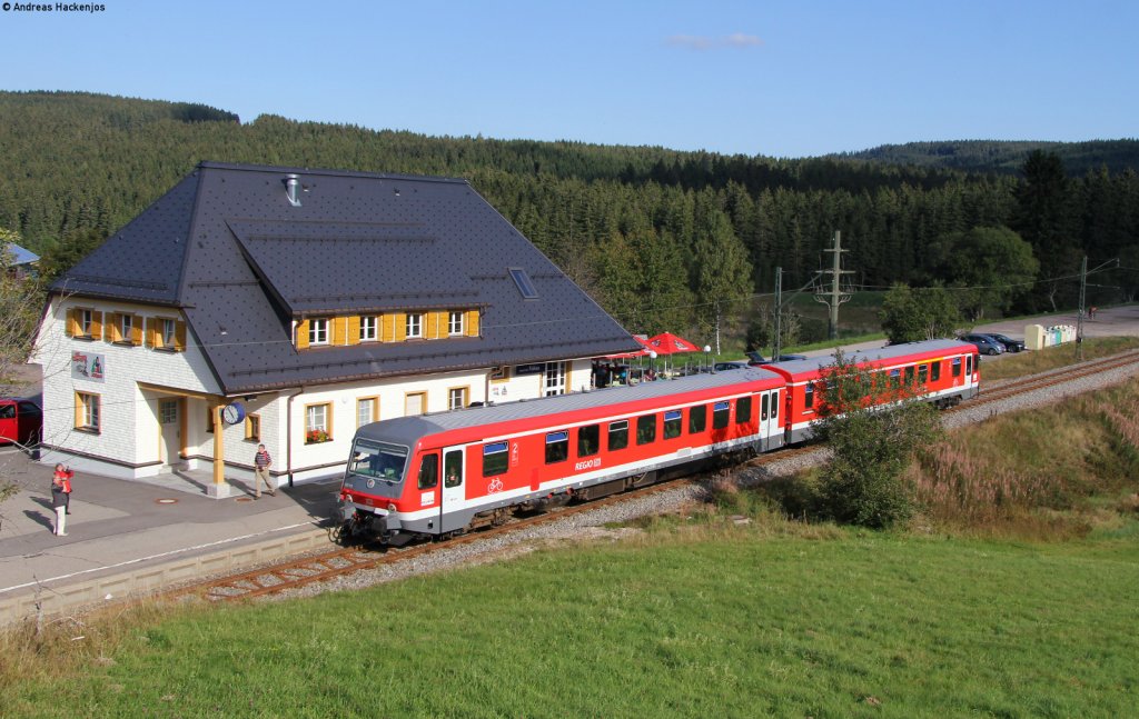 628 573-8 als RB 26958 (Seebrugg-Titisee) in Altglashtten-Falkau 16.9.12
