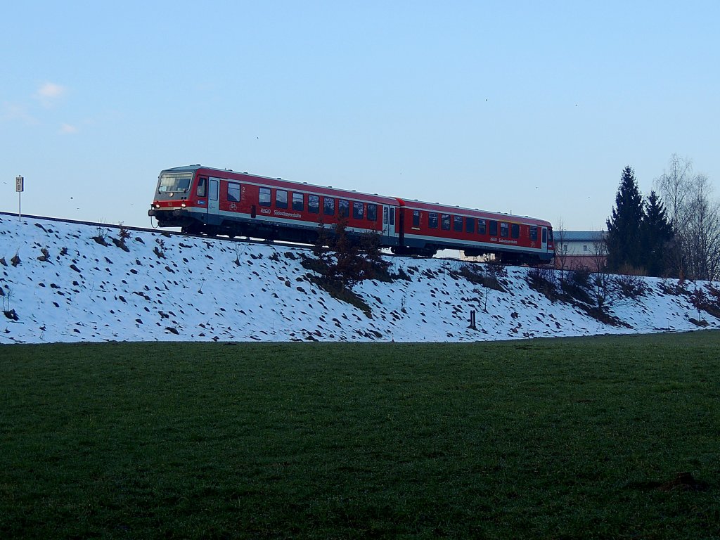 628 580-2 d. REGIO-Sdostbayernbahn mit Zugleistung REX5963 kurz nach Ried/Innkreis, am Weg nach Linz/Donau; 130308