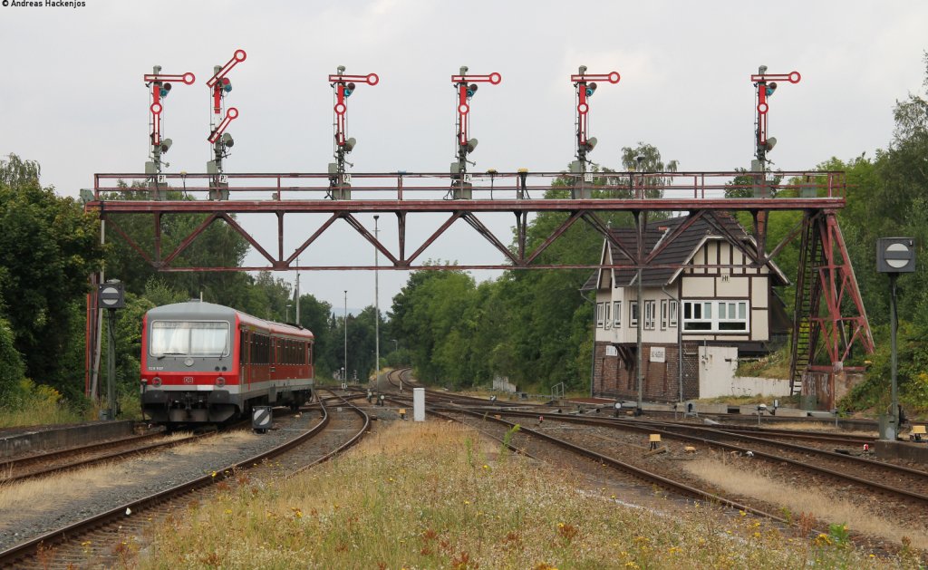 628 597-7 als RB 14261 (Bad Harzburg-Braunschweig Hbf) bei der Ausfahrt Bad Harzburg 9.8.12