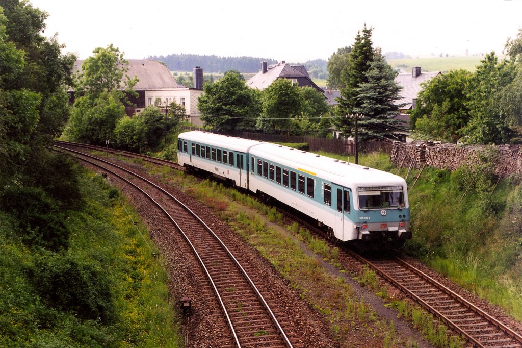 628 605 als RB 16934 Blankenstein-Rudolstadt am 10.06.1999 in Unterlemnitz.