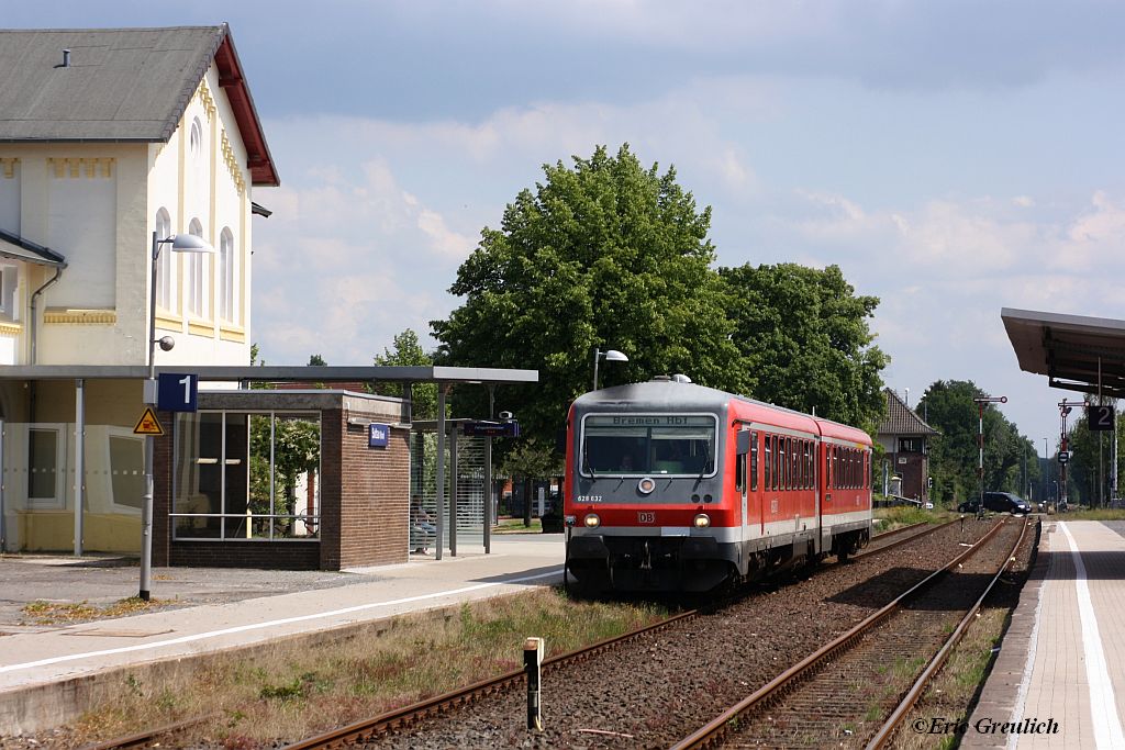 628 632 mit der RB von Uelzen nach Bremen in Soltau am 08.07.2011.