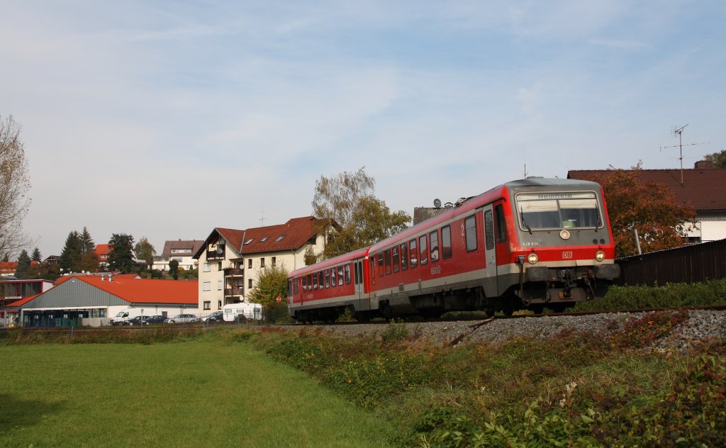 628 634 als RB von Frth(Odenw) nach Weinheim(Bergstr).Aufgenommen am 23.10.10 in Mrlenbach