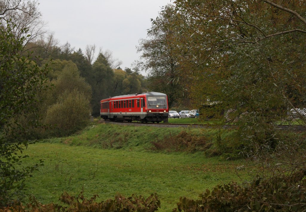 628 634 als RB von Frth(Odenw) nach Weinheim(Bergstr).Aufgenommen am 23.10.10 in Mrlenbach.