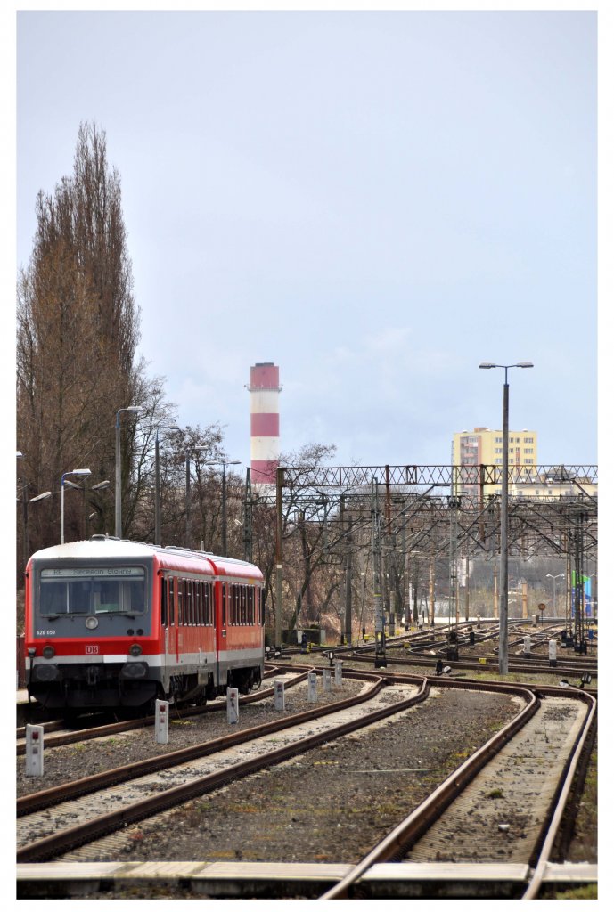 628 659 auf der Abstellung in Szczecin Głwny (31.03.2012)