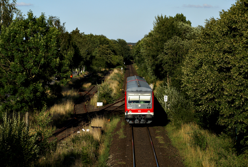 628 684 als RB von Preetz nach Kiel Hbf am 31.07.2009 in Schwentinental-Raisdorf, Hhe Ostseepark.