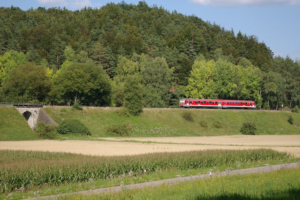 628 xxx als RB 59787 Nrnberg-Amberg am 02.08.2011 bei Obermainshof.