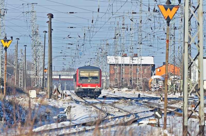 628/928 435 macht sich auf dem Weg von Stralsund in Richtung Grimmen am 26.01.2010