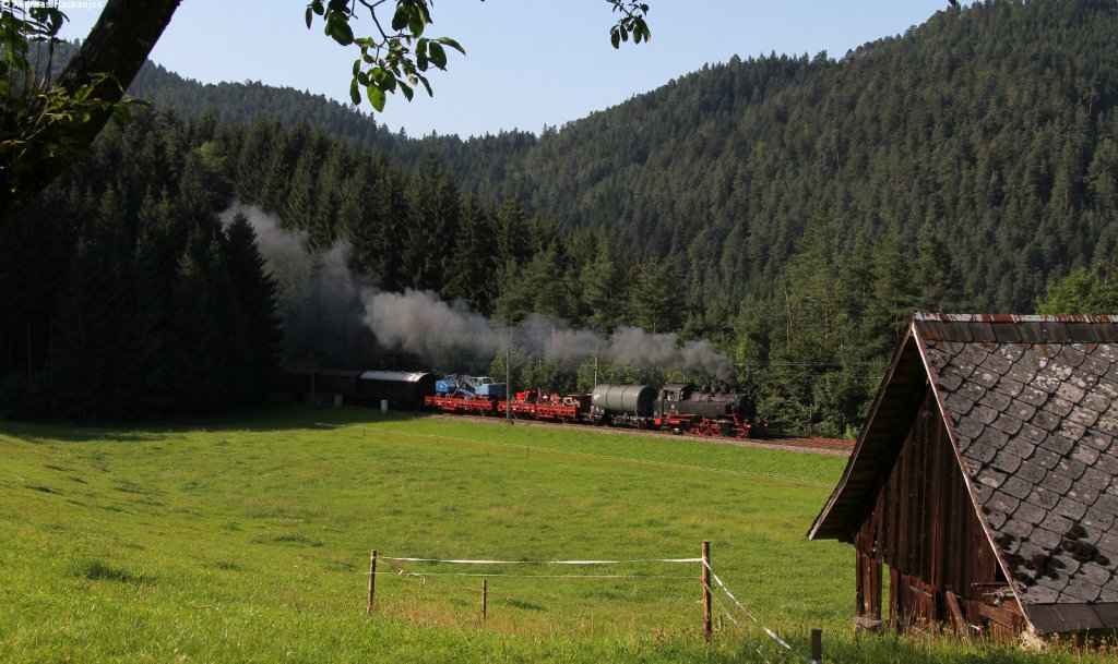 64 419 und 212 084-8 mit dem ***** (Karlsruhe Hbf-Seebrugg) bei Niederwasser 10.8.12