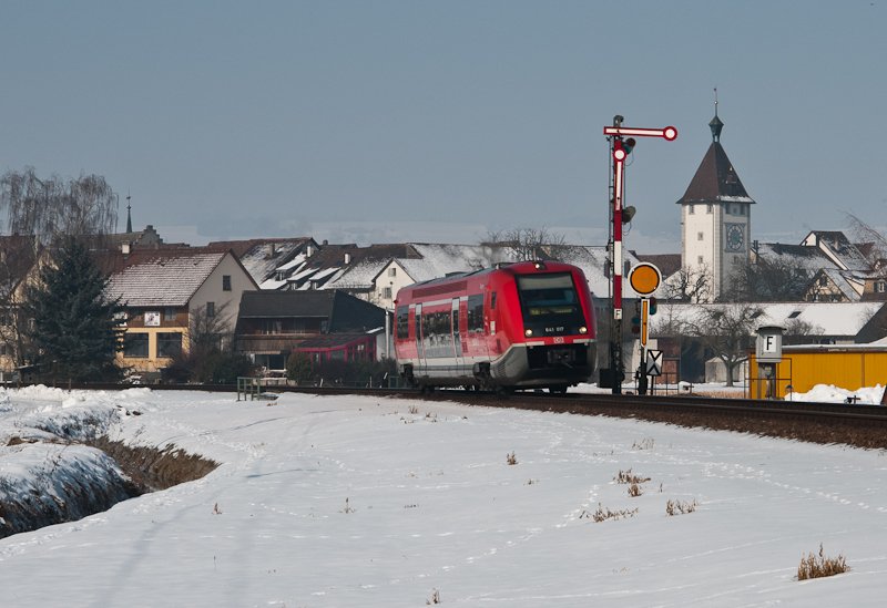 641 017-9 als RB 31245 (Erzingen (Baden) - Schaffhausen) am 16. Februar 2010 vor dem Esig Neunkirch.