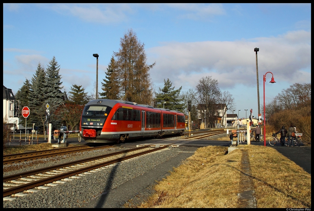 642 182 verlsst am 20.2.2012 den Bahnhof Naunhof Richtung Grimma.