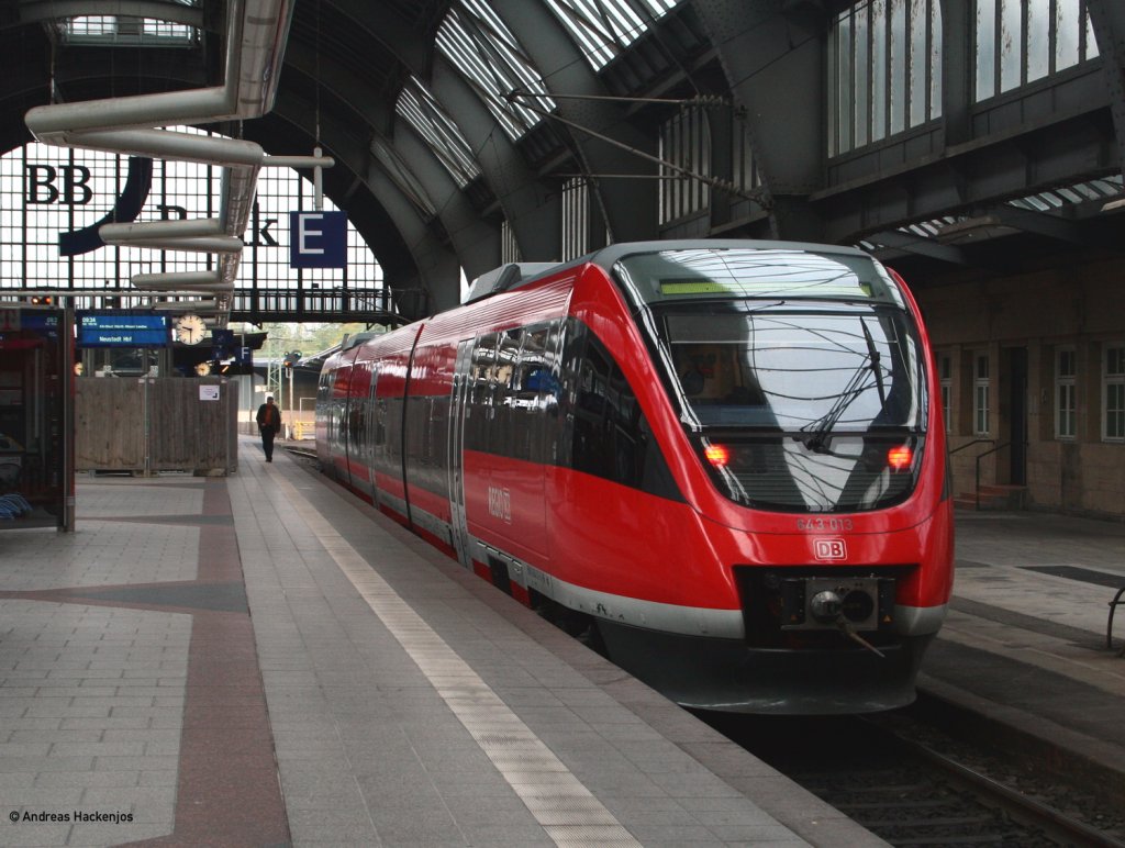 643 013-6 als RB 18510 (Karlsruhe Hbf-Neustadt(Weinstr)Hbf) in Karlsruhe Hbf 7.10.10