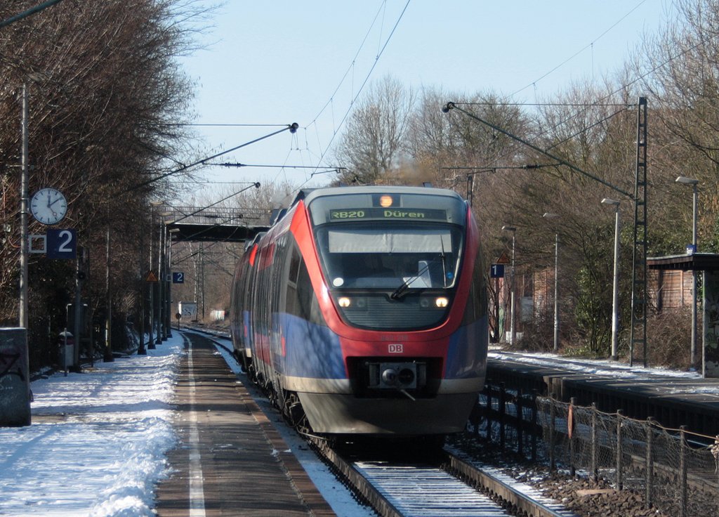 643 210 und 643 2xx als RB8915/8965 nach Dren/Stolberg-Altstadt ber Stolberg Hbf bei der Einfahrt in Eilendorf 7.3.10