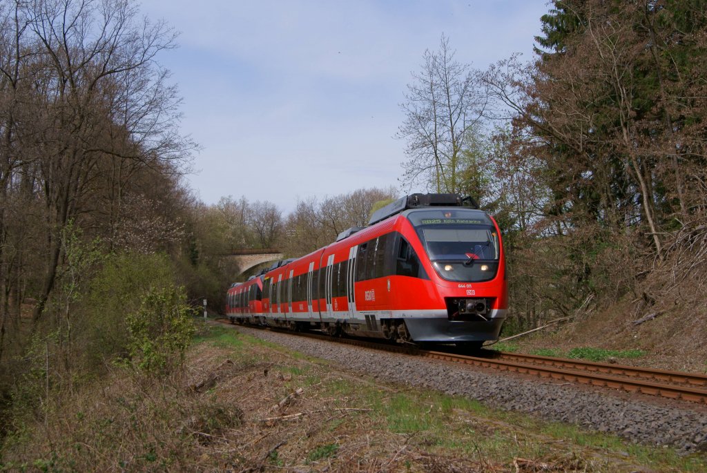 644 011 + 644 034 als RB 25 nach Kln-Hansaring in Marienheide am 28.04.2012