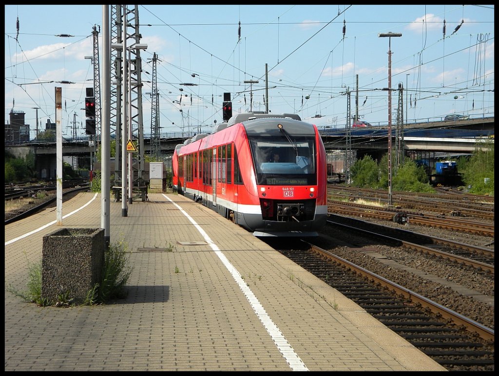648 101 und 648 xxx als RE17 von K. Willhelmshöhe bei der Einfahrt in Hagen Hbf, 16.07.2010