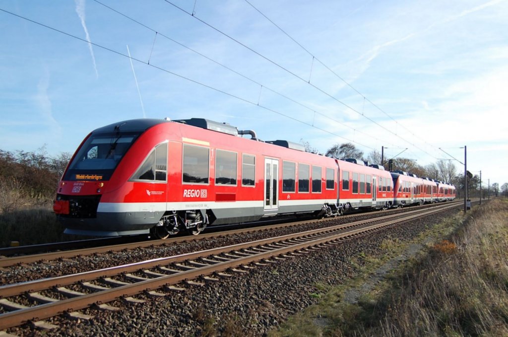648 844 bei Testfahrt am 19.11.2009 kurz vor berquerung des Mittellandkanals bei Peine