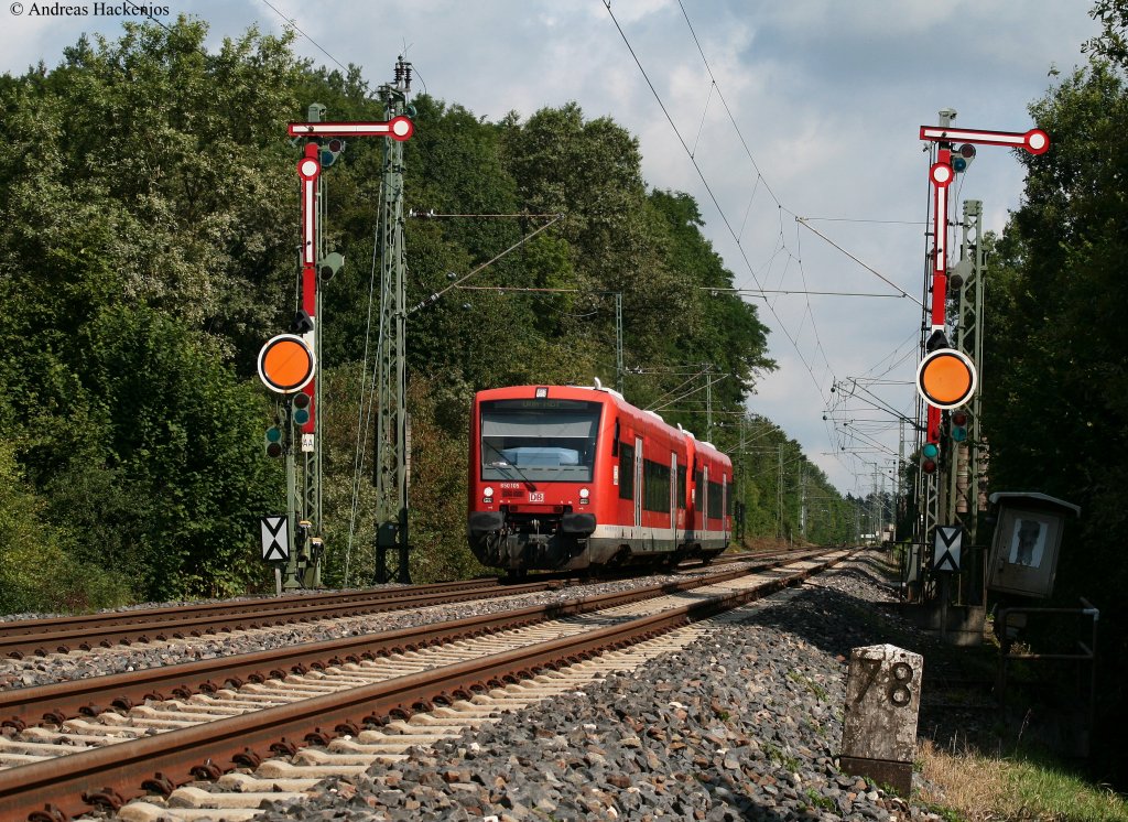 650 105-0 und 103-4  als RE 22523 (Ellwangen-Ulm Hbf) bei Goldshfe 9.8.10