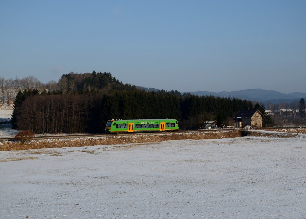 650 650 (VT 15) als RB nach Bayerisch Eisenstein am 28.03.2013 bei Gotteszell.